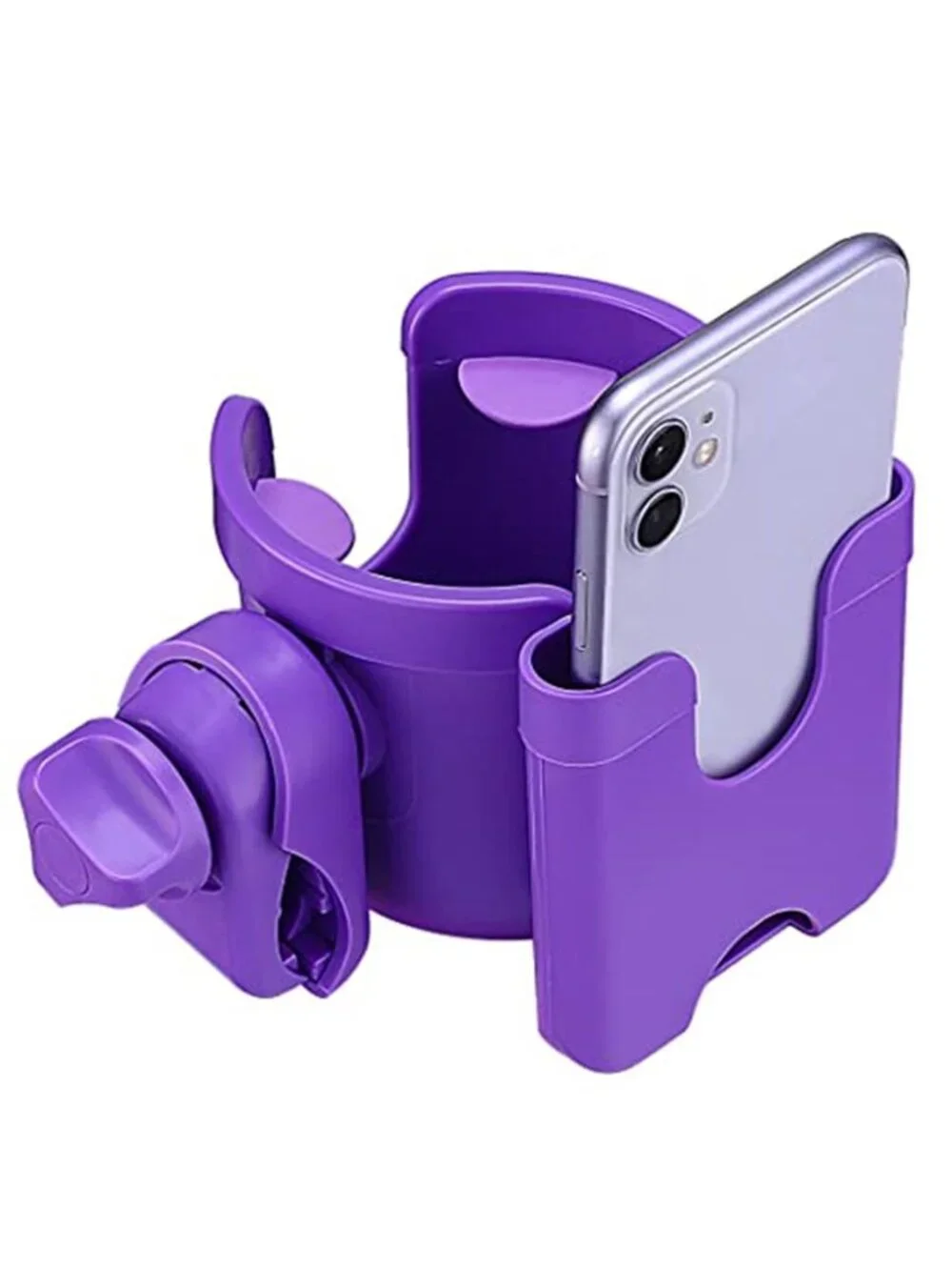 Cup Holder with Phone for Walker Wheelchair Stroller Purple Fits